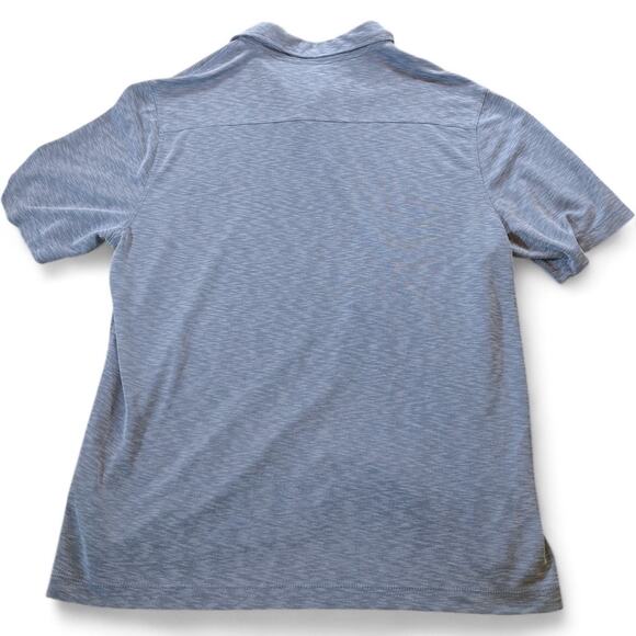 Nicoby Premium Wear Space Dye Heathered Blue Short Sleeve Polo Shirt Preppy XXL - Picture 4 of 5